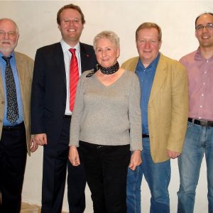 v.l.n.r. Dietmar Danz, Folke große Deters, Hanni Birnfeld, Jürgen Lüdemann, Michael Rohloff